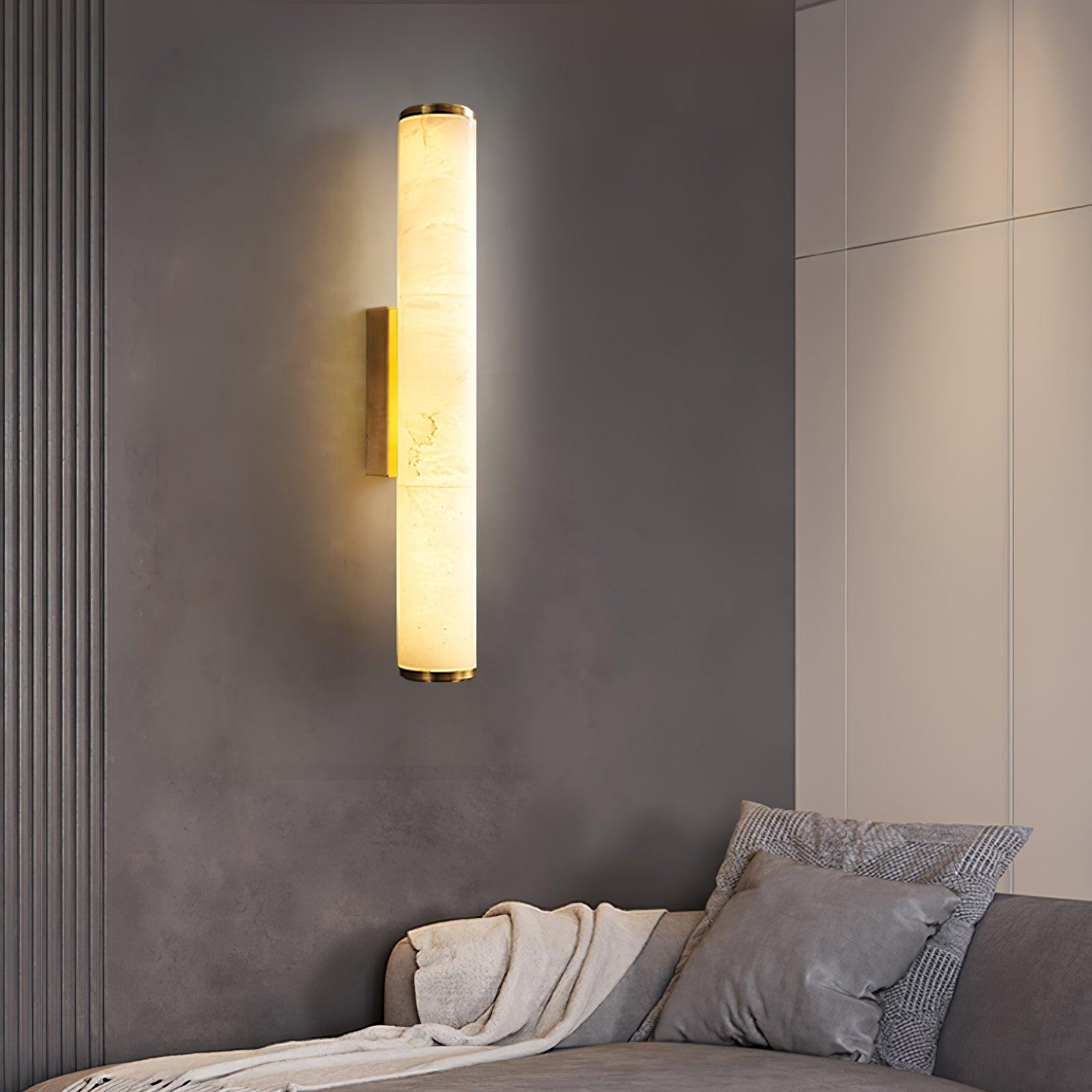 Kristy Alabaster  Vertical Cylindrical Wall Lamp