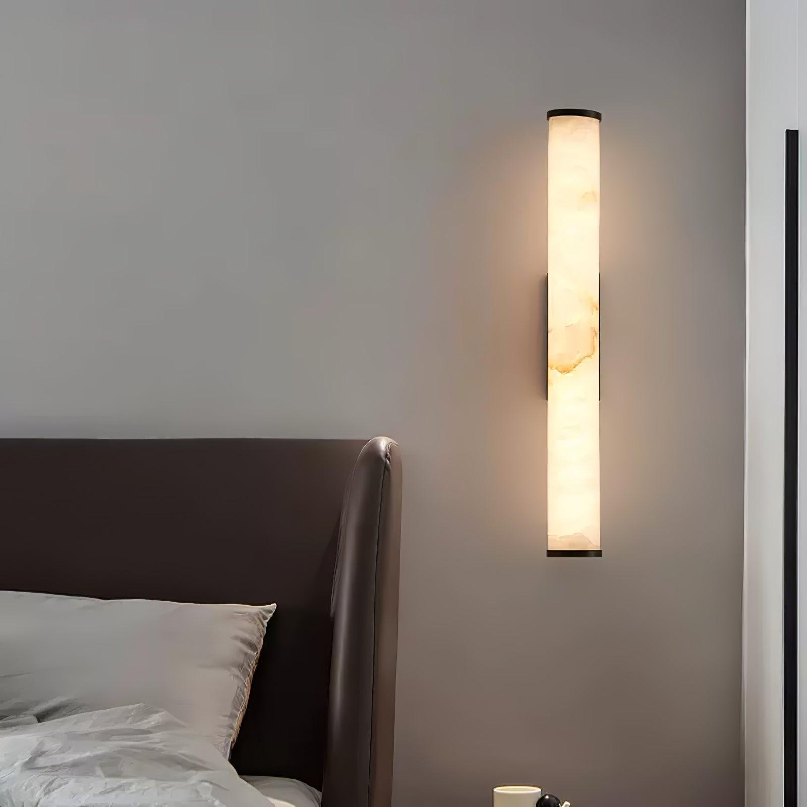 Nyvynor Rectangular Alabaster Wall Light-Neutral Decor