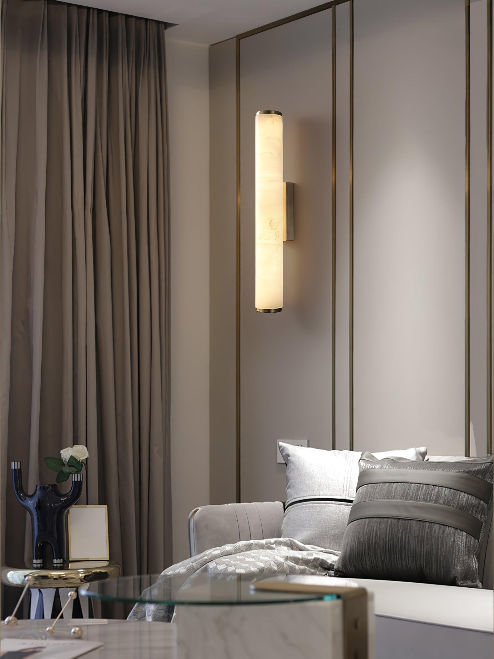 Nyvynor Rectangular Alabaster Wall Light-Neutral Decor