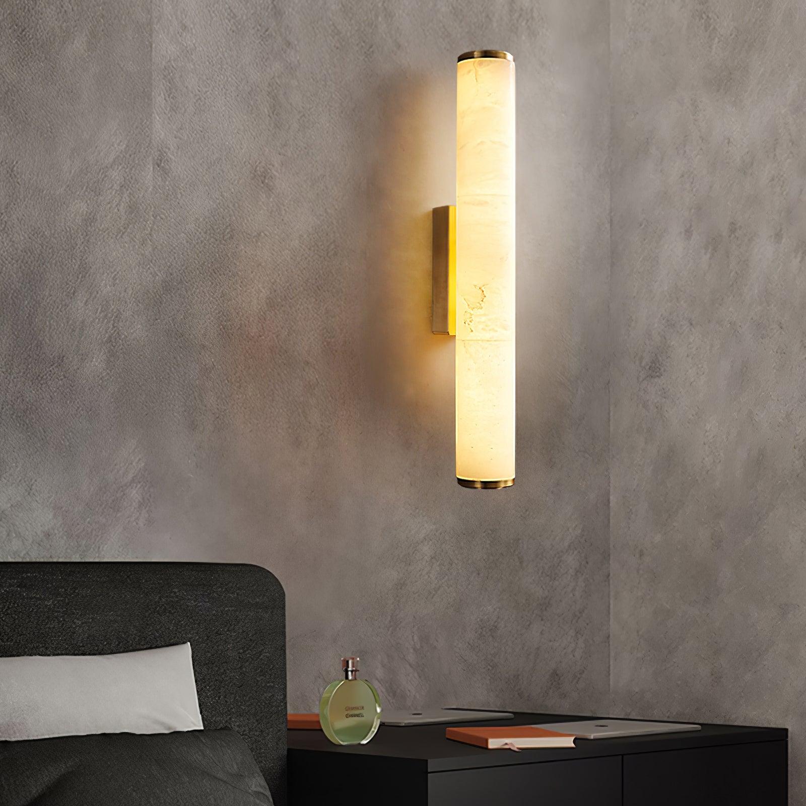 Nyvynor Rectangular Alabaster Wall Light-Neutral Decor