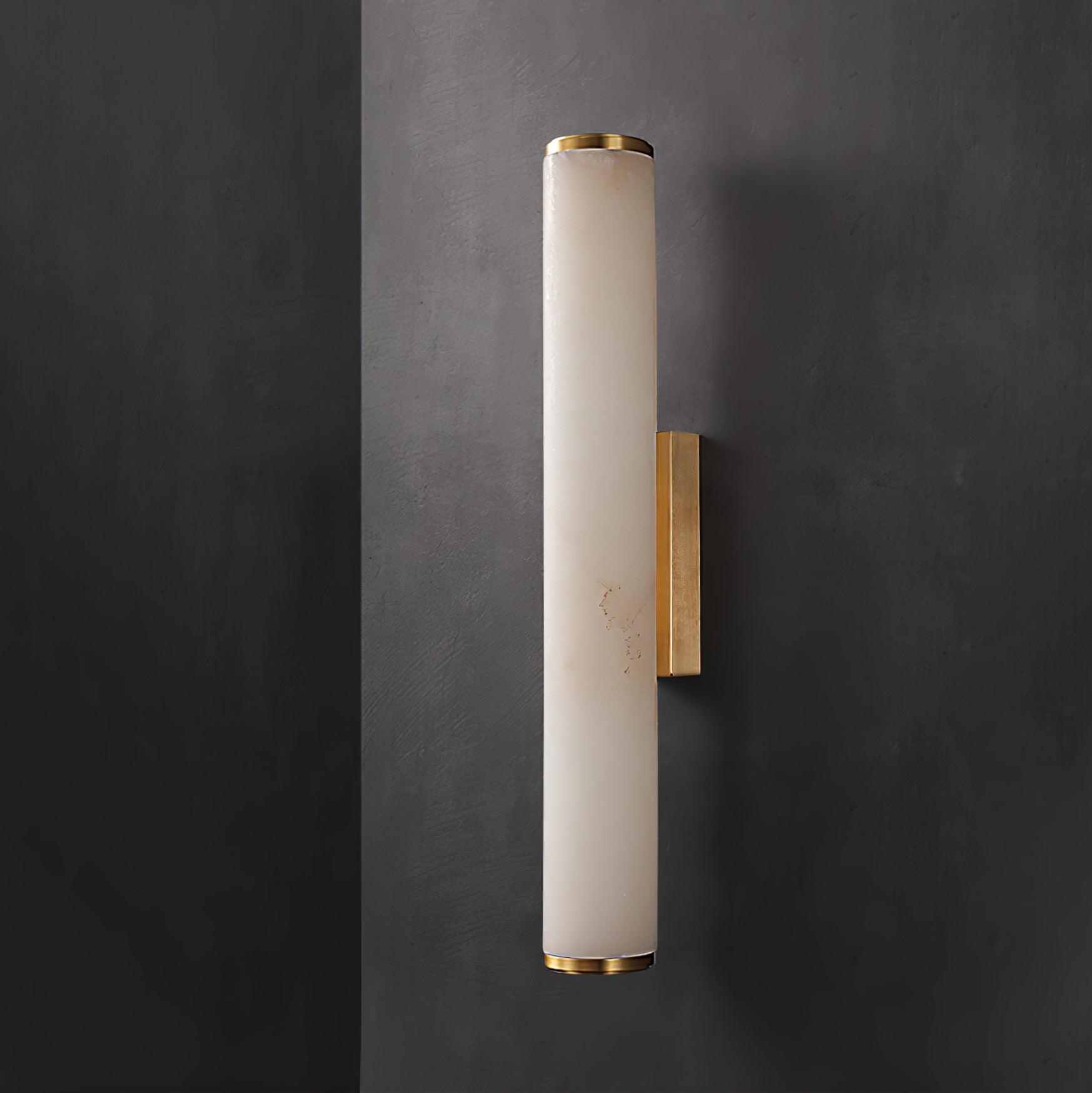 Nyvynor Rectangular Alabaster Wall Light-Neutral Decor