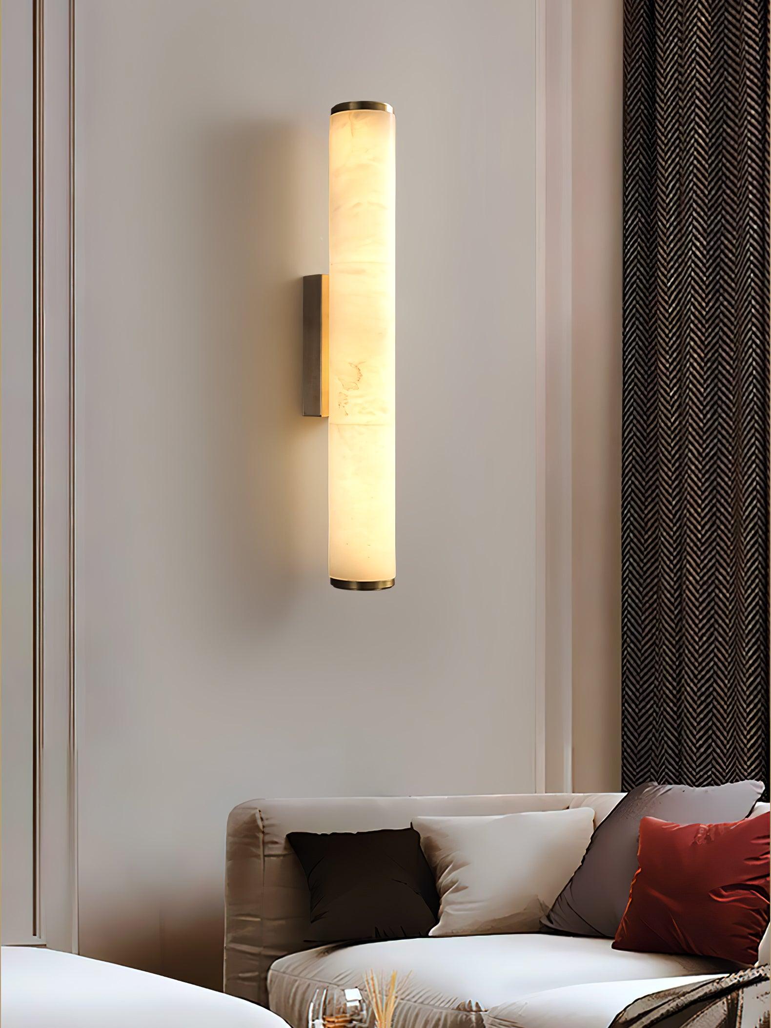 Nyvynor Rectangular Alabaster Wall Light-Neutral Decor