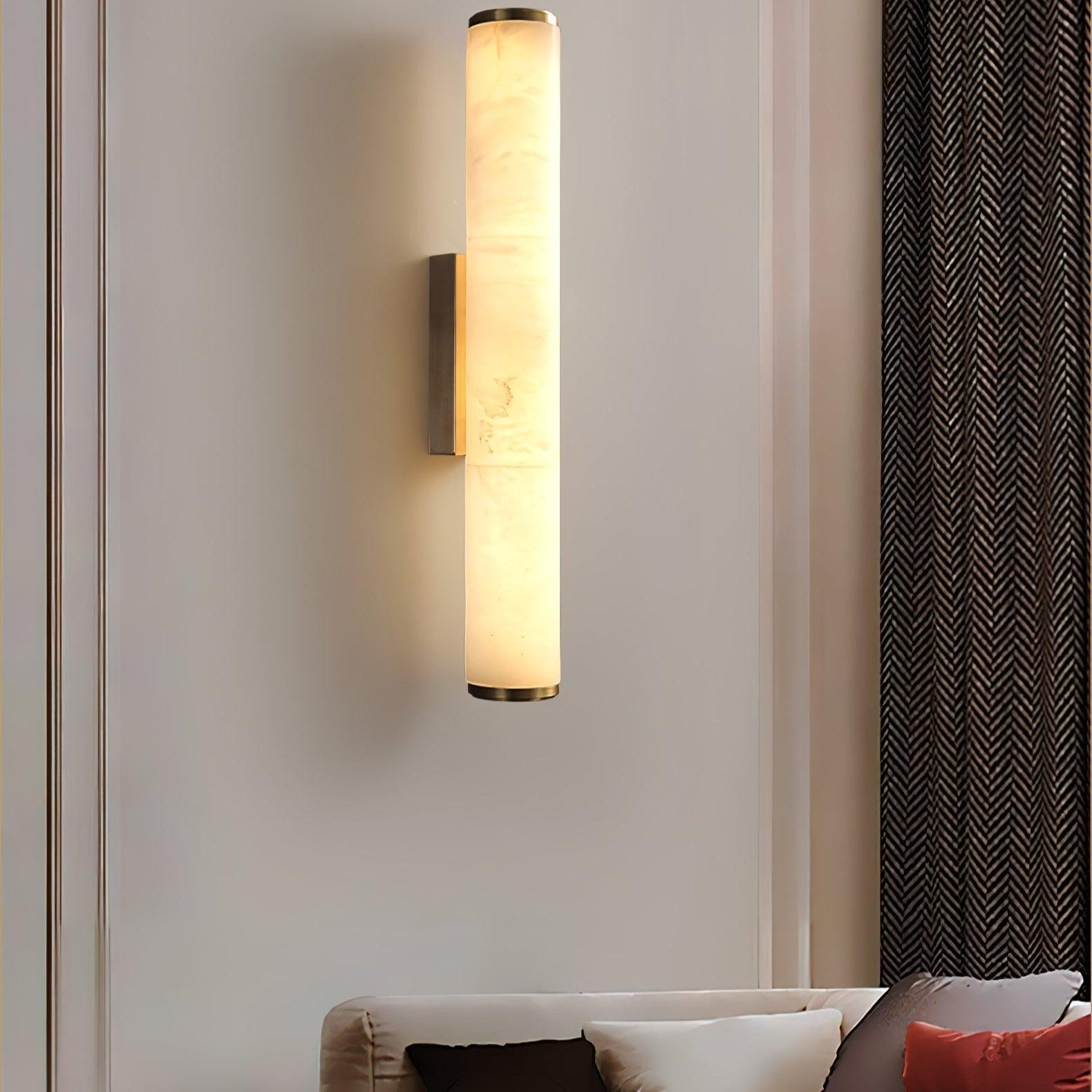 Kristy Alabaster  Vertical Cylindrical Wall Lamp