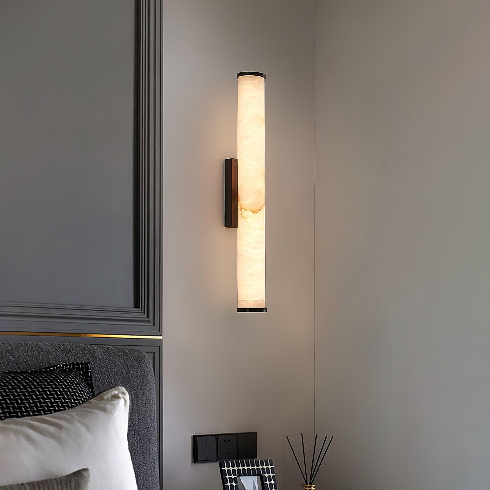 Nyvynor Rectangular Alabaster Wall Light-Neutral Decor