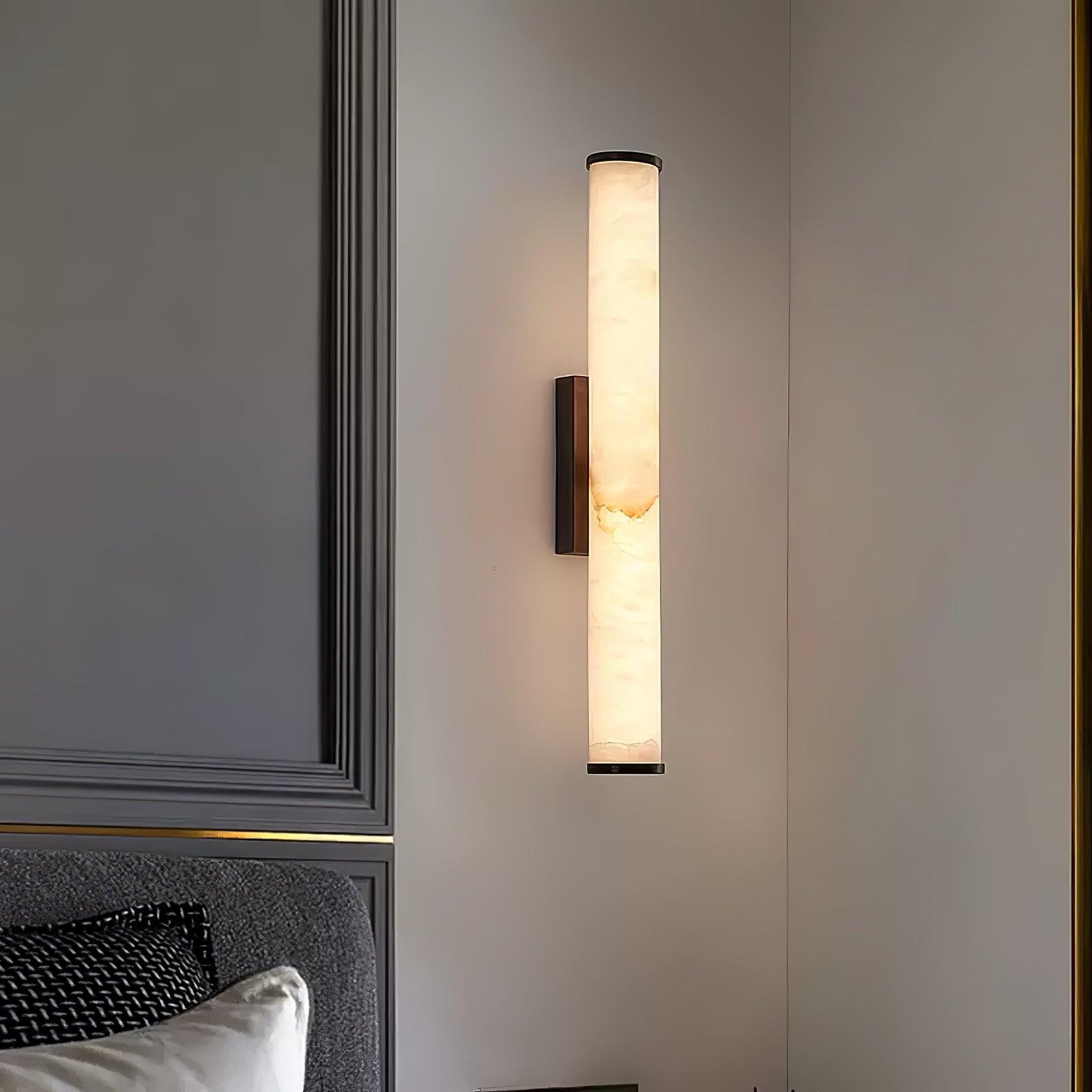 Nyvynor Rectangular Alabaster Wall Light-Neutral Decor