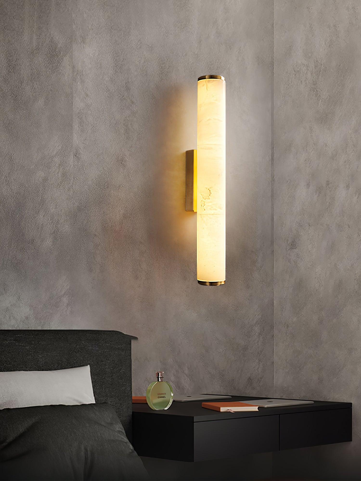 Nyvynor Rectangular Alabaster Wall Light-Neutral Decor