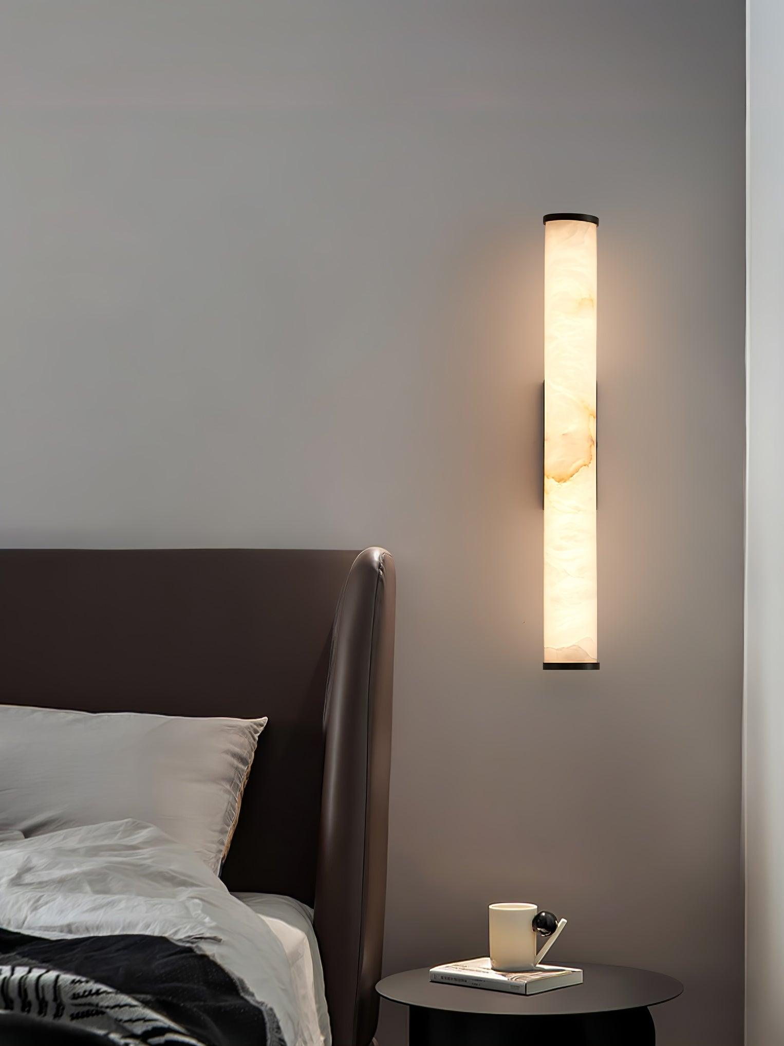 Nyvynor Rectangular Alabaster Wall Light-Neutral Decor