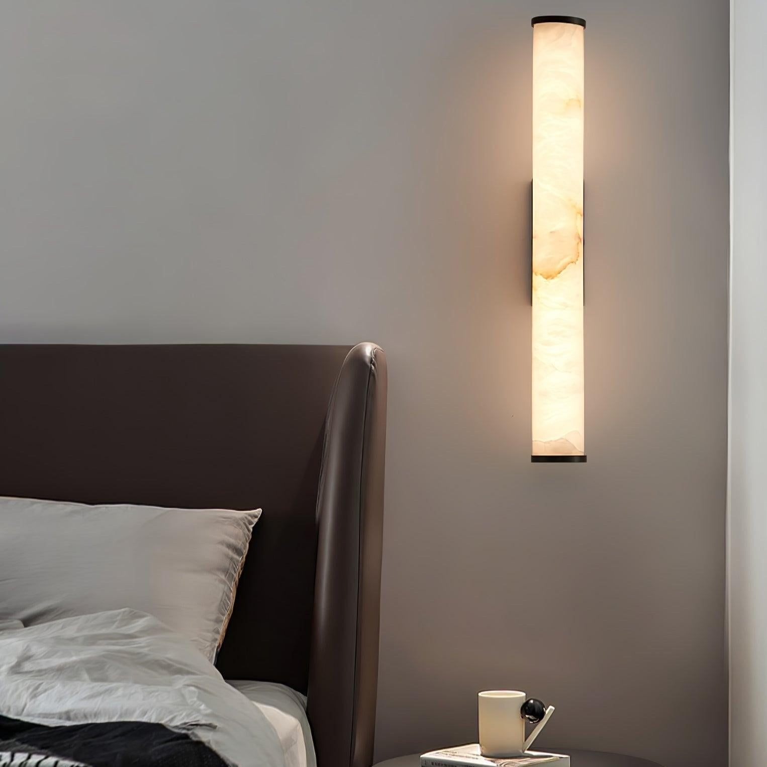 Kristy Alabaster  Vertical Cylindrical Wall Lamp