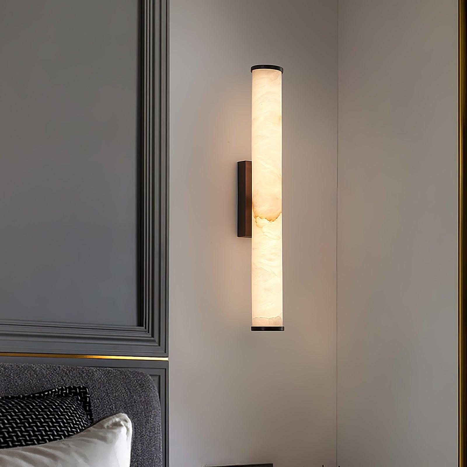 Nyvynor Rectangular Alabaster Wall Light-Neutral Decor