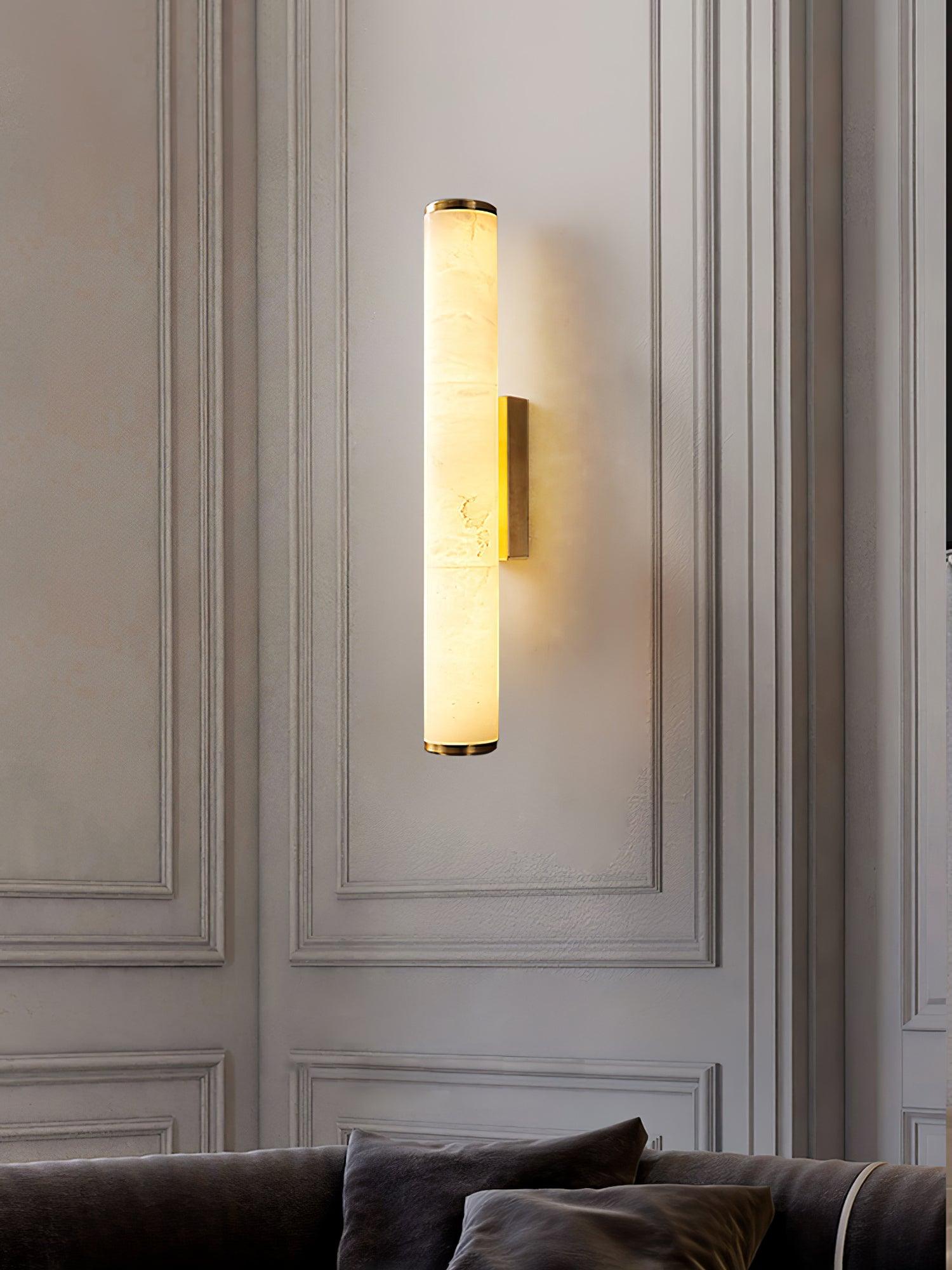 Nyvynor Rectangular Alabaster Wall Light-Neutral Decor