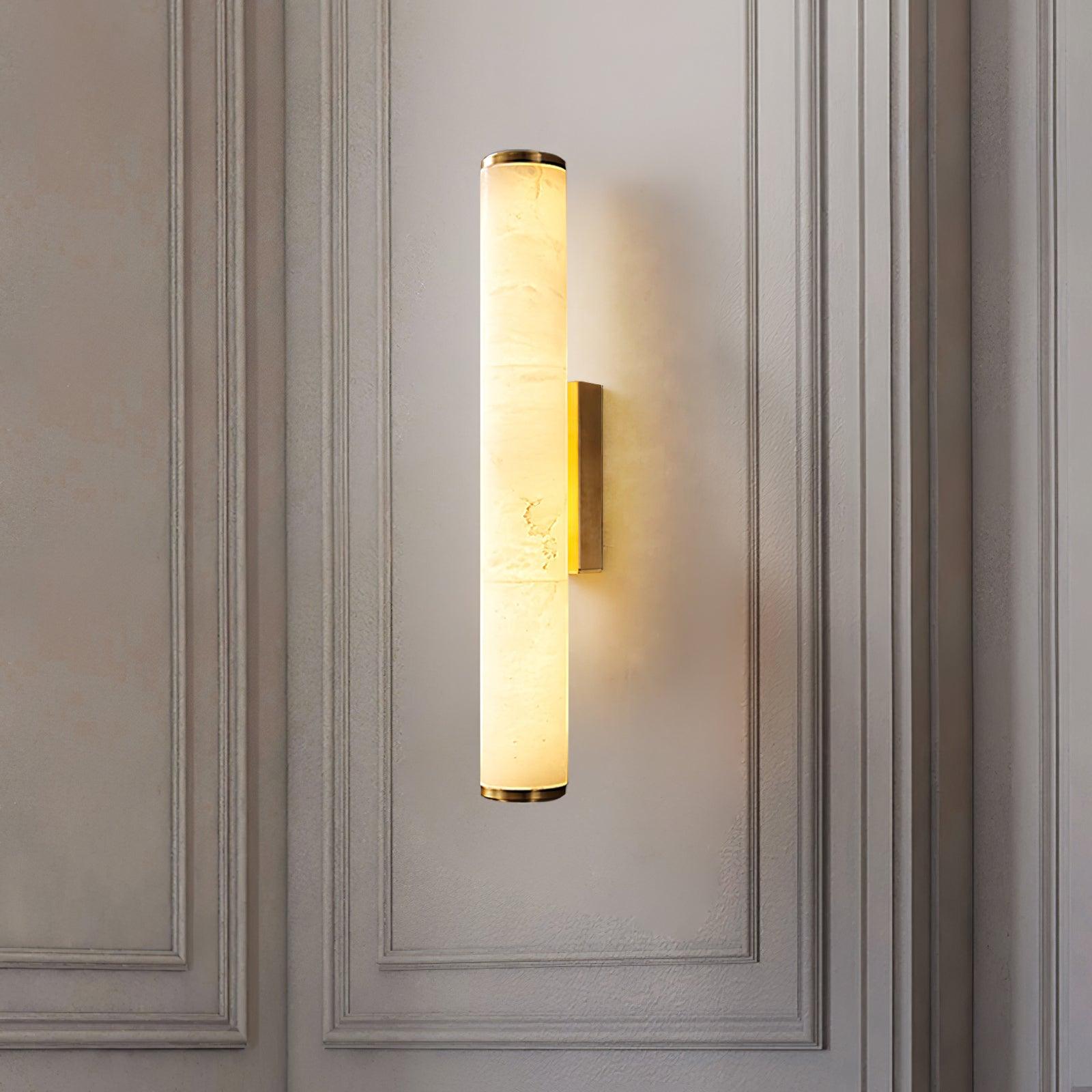 Nyvynor Rectangular Alabaster Wall Light-Neutral Decor