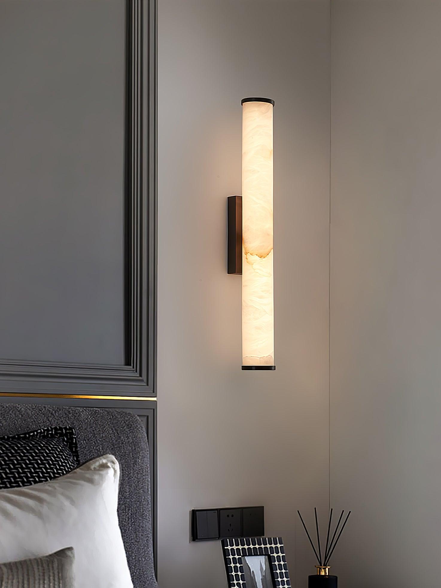 Nyvynor Rectangular Alabaster Wall Light-Neutral Decor