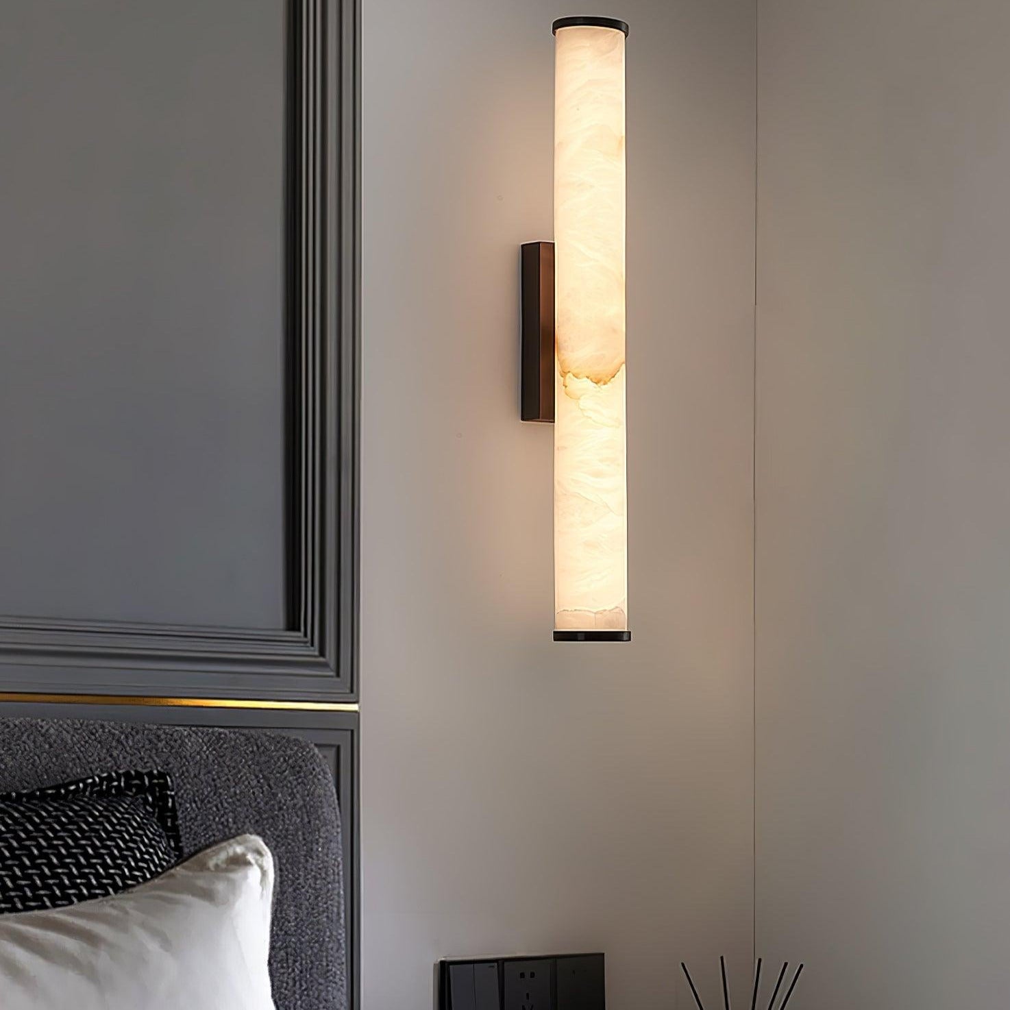 Kristy Alabaster  Vertical Cylindrical Wall Lamp