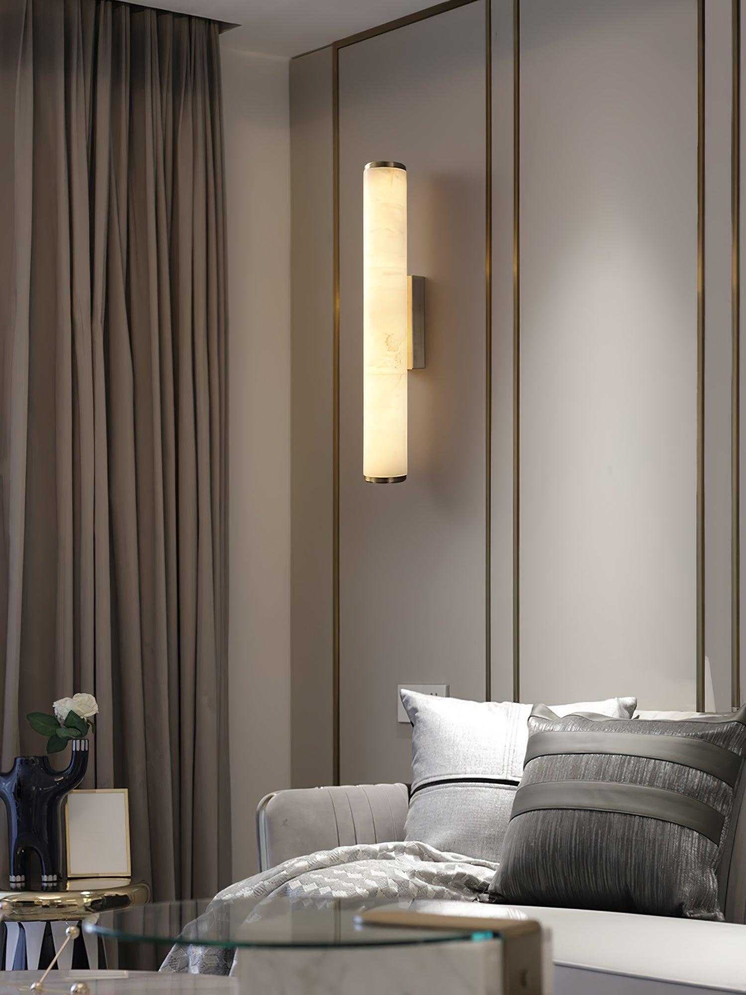 Nyvynor Rectangular Alabaster Wall Light-Neutral Decor