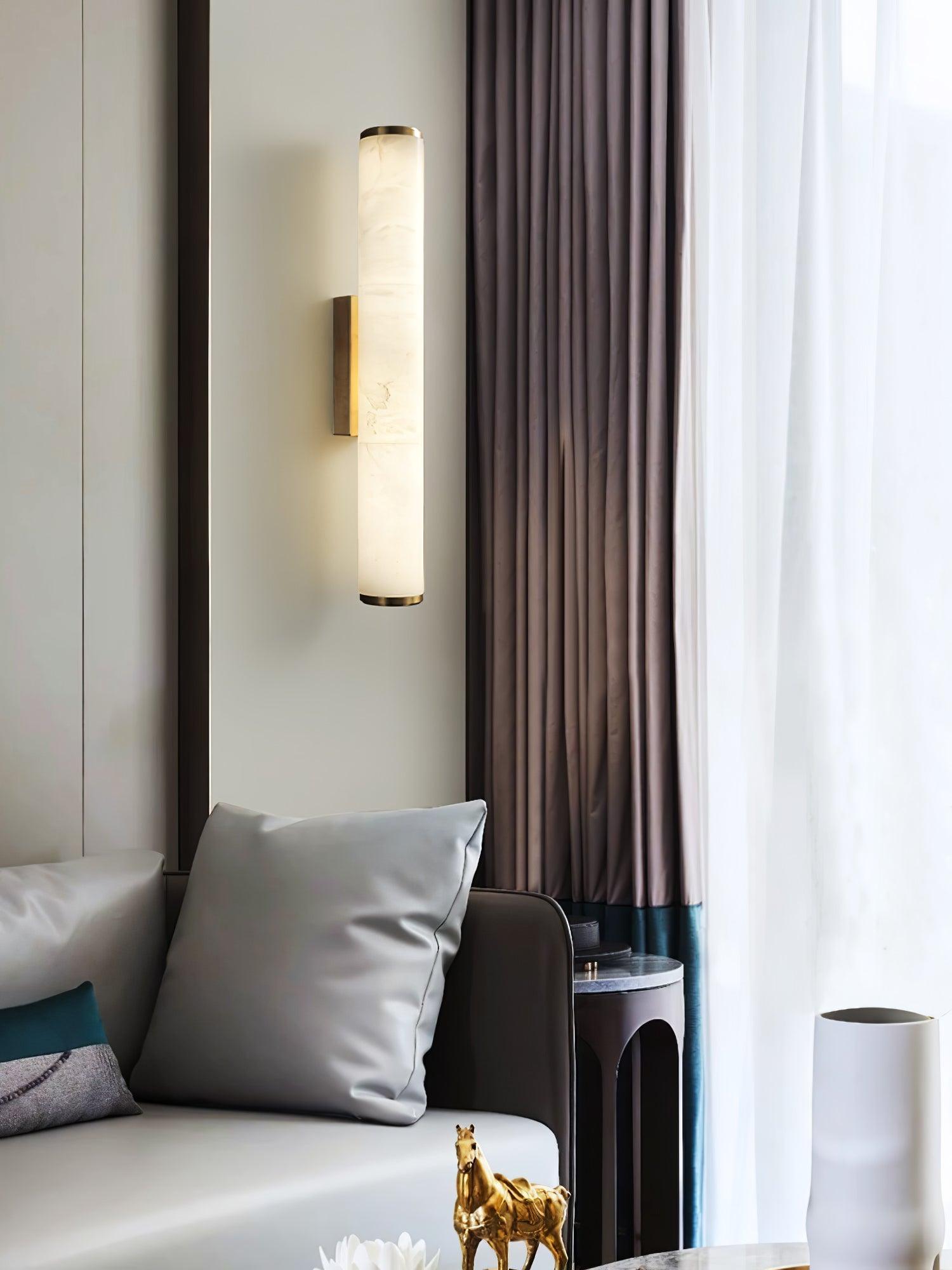 Nyvynor Rectangular Alabaster Wall Light-Neutral Decor