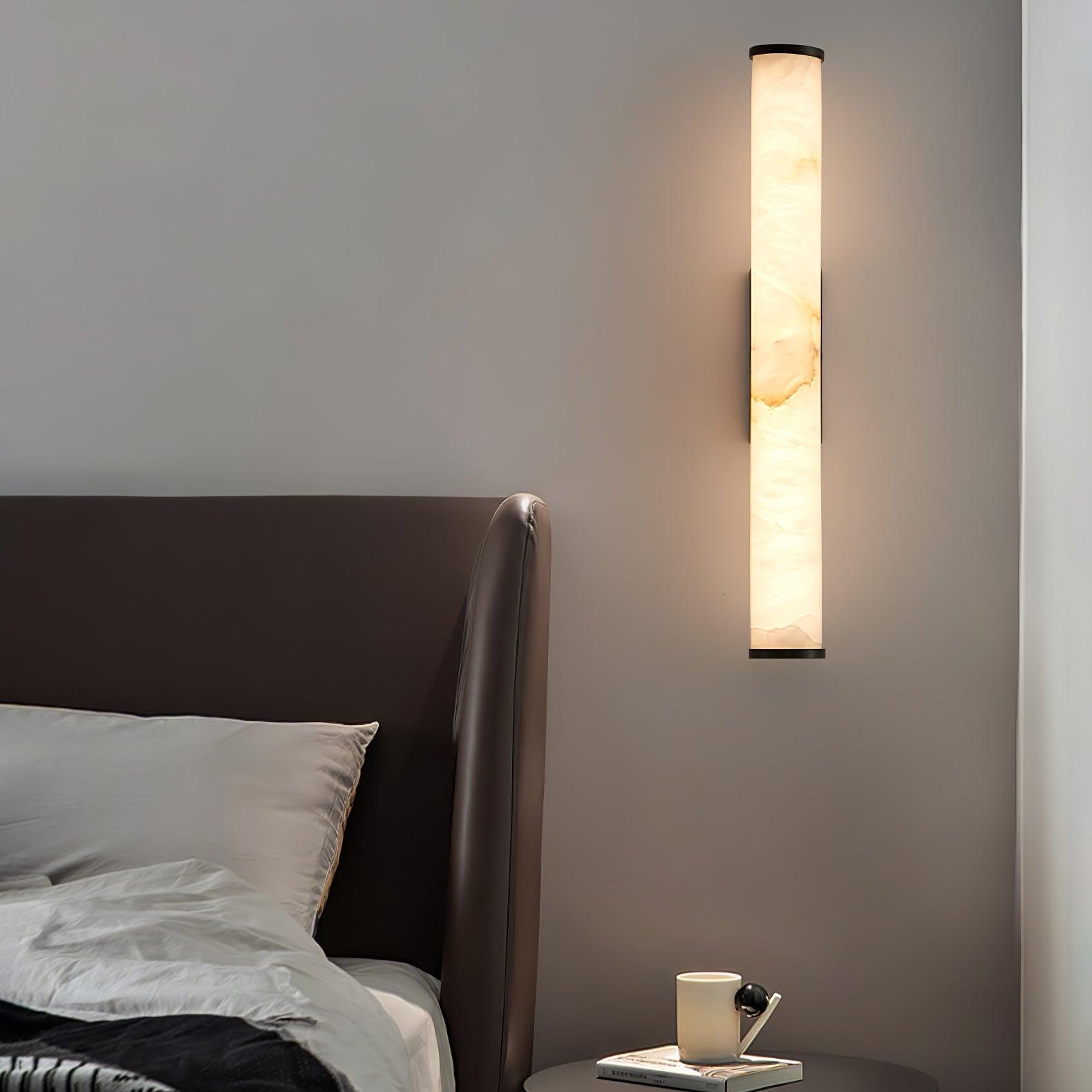Nyvynor Rectangular Alabaster Wall Light-Neutral Decor