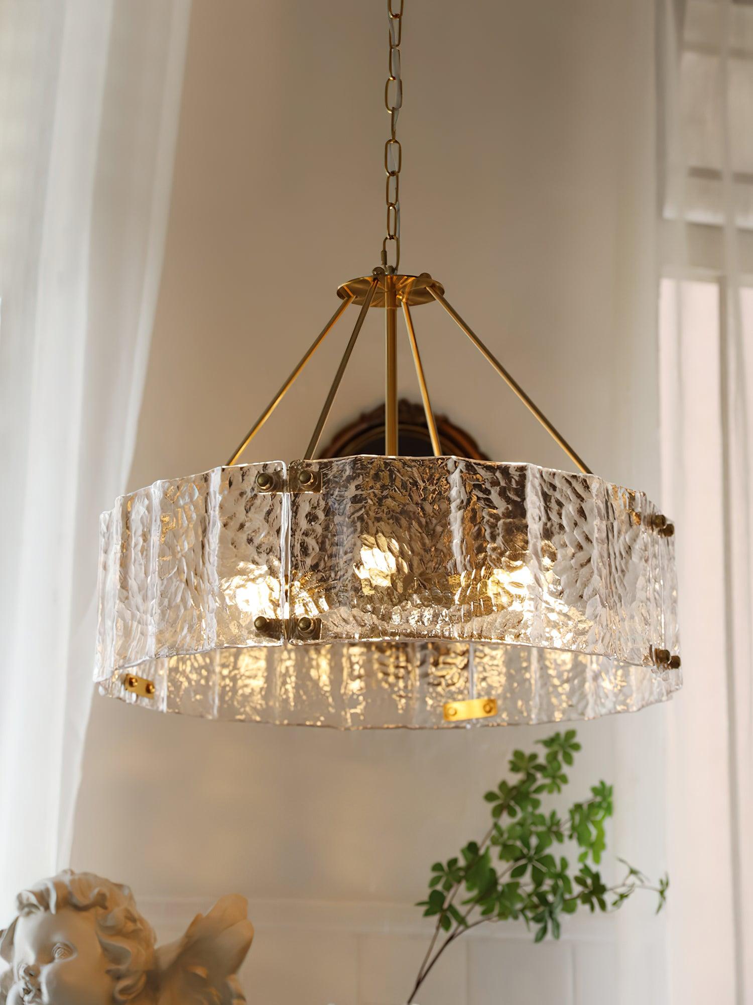 Lustra Chandelier Calvert Clear Textured Glass-Neutral Decor