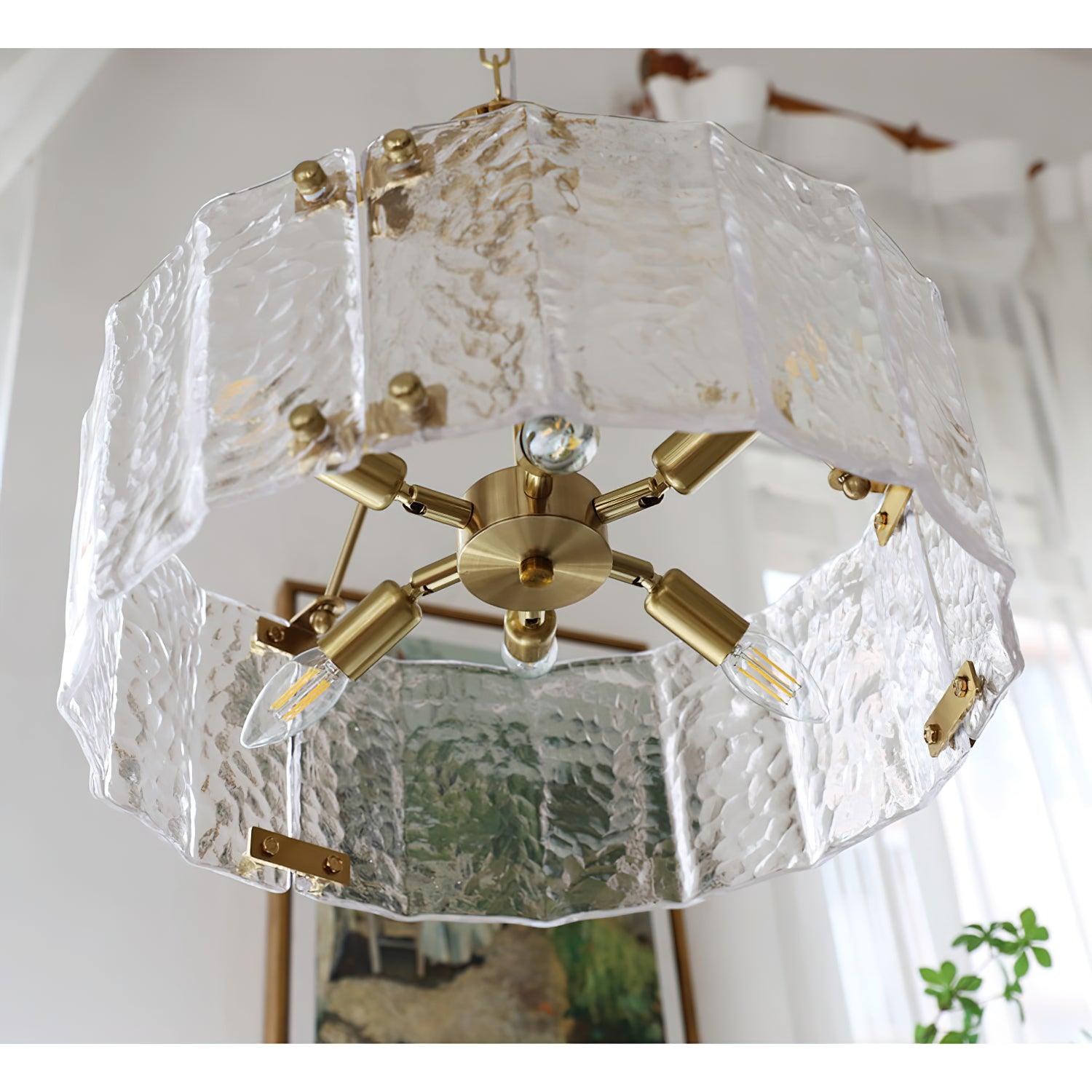 Lustra Chandelier Calvert Clear Textured Glass-Neutral Decor