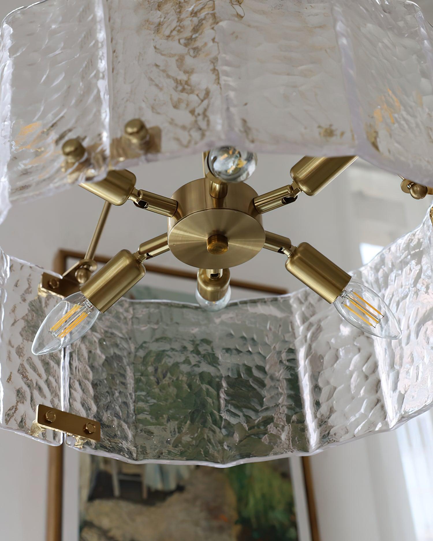 Lustra Chandelier Calvert Clear Textured Glass-Neutral Decor
