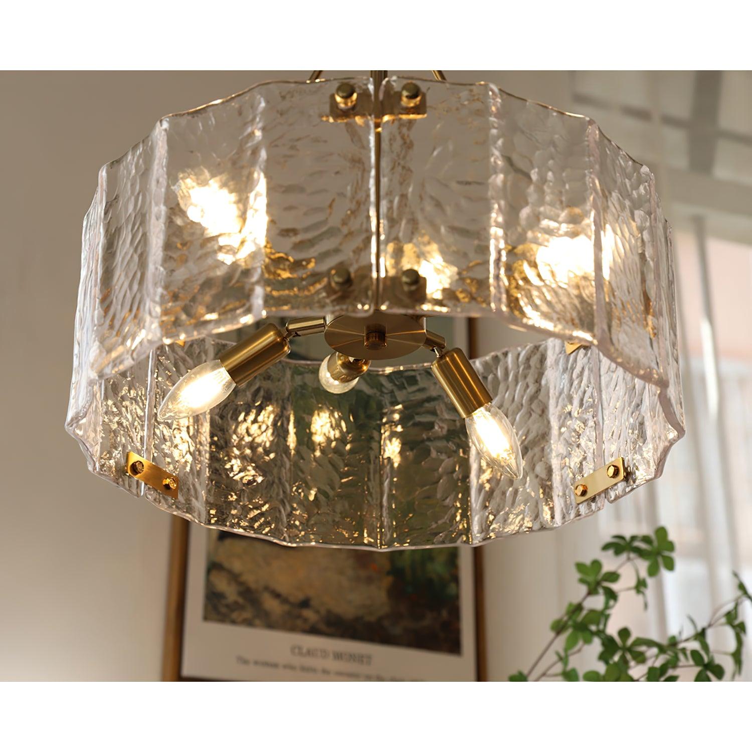 Lustra Chandelier Calvert Clear Textured Glass-Neutral Decor