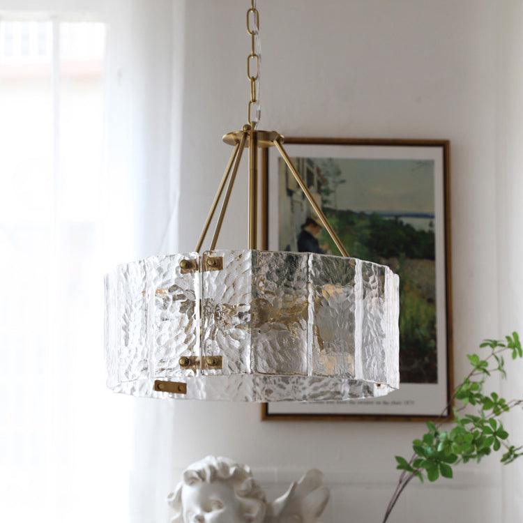 Lustra Chandelier Calvert Clear Textured Glass-Neutral Decor