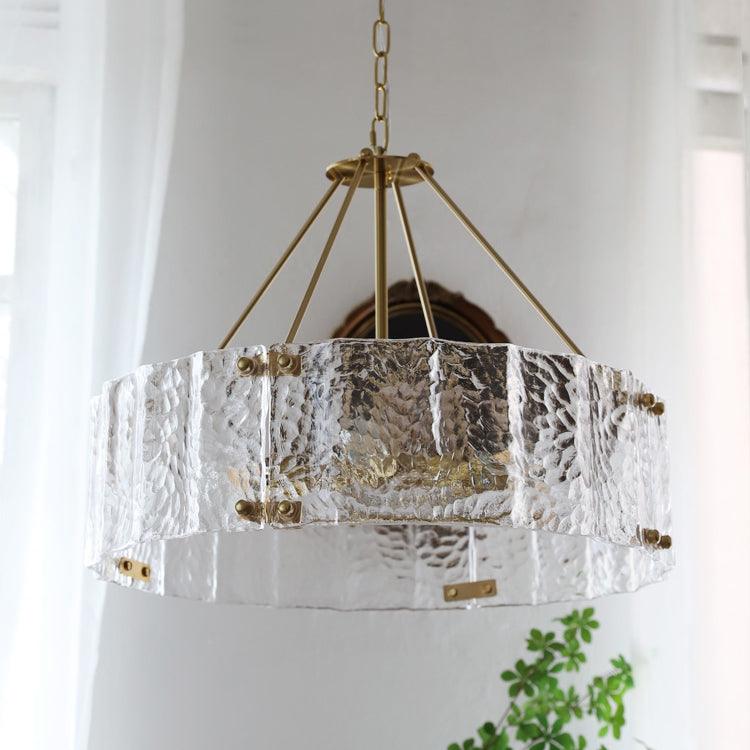 Lustra Chandelier Calvert Clear Textured Glass-Neutral Decor