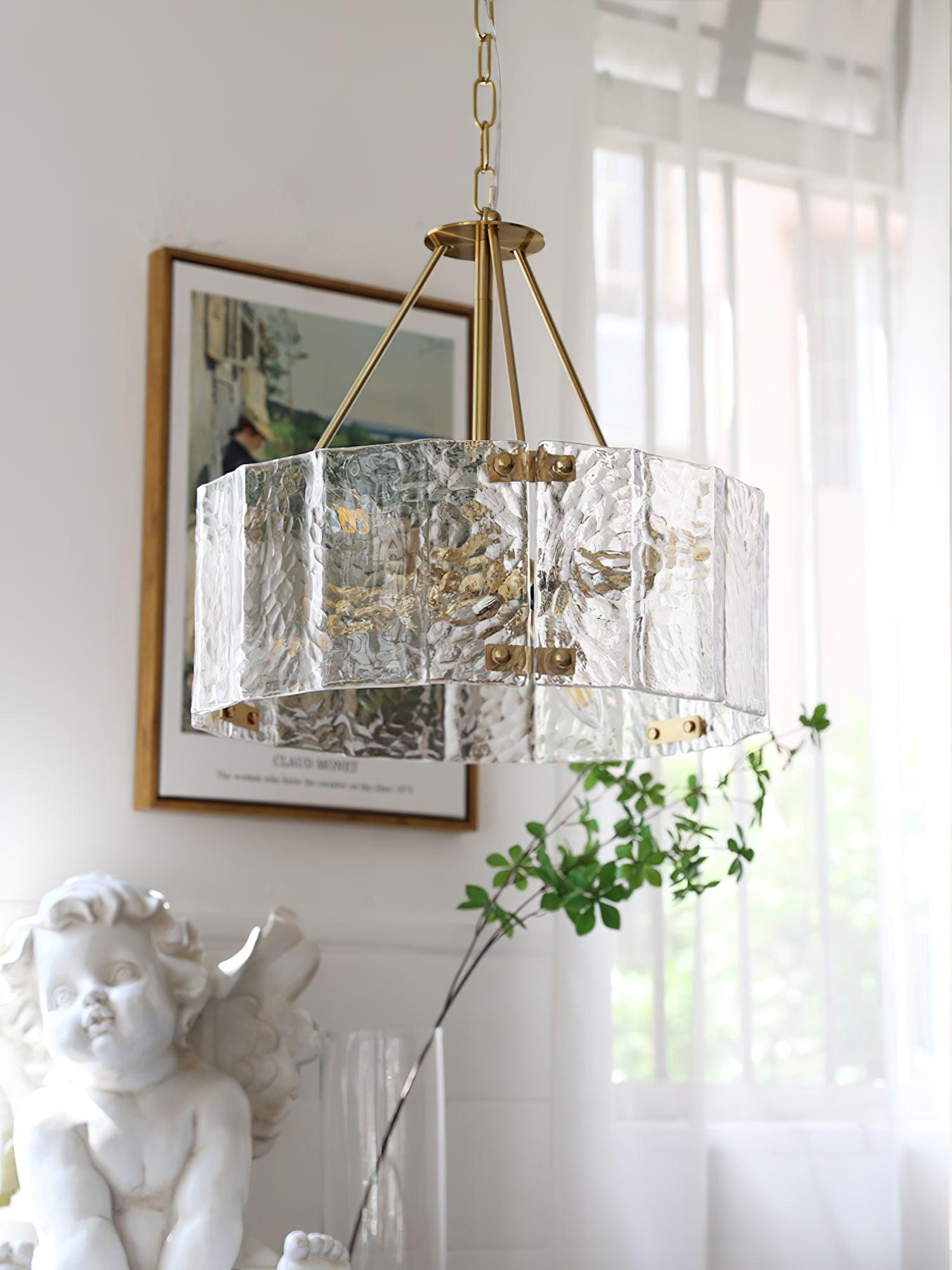 Lustra Chandelier Calvert Clear Textured Glass-Neutral Decor