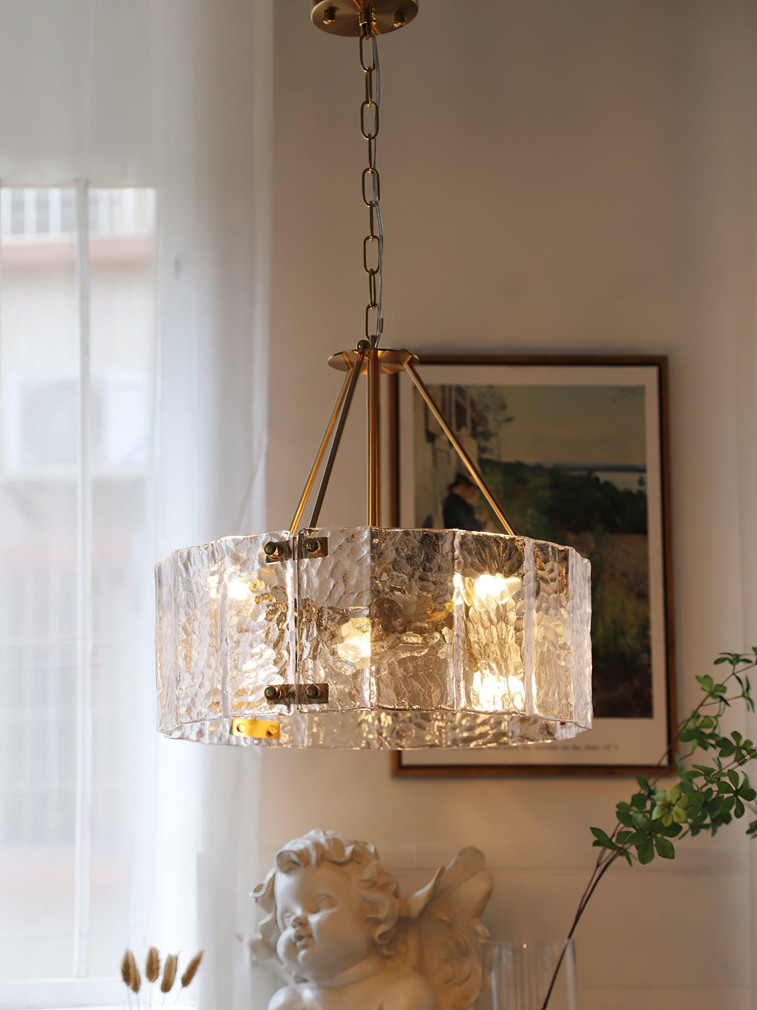 Lustra Chandelier Calvert Clear Textured Glass-Neutral Decor