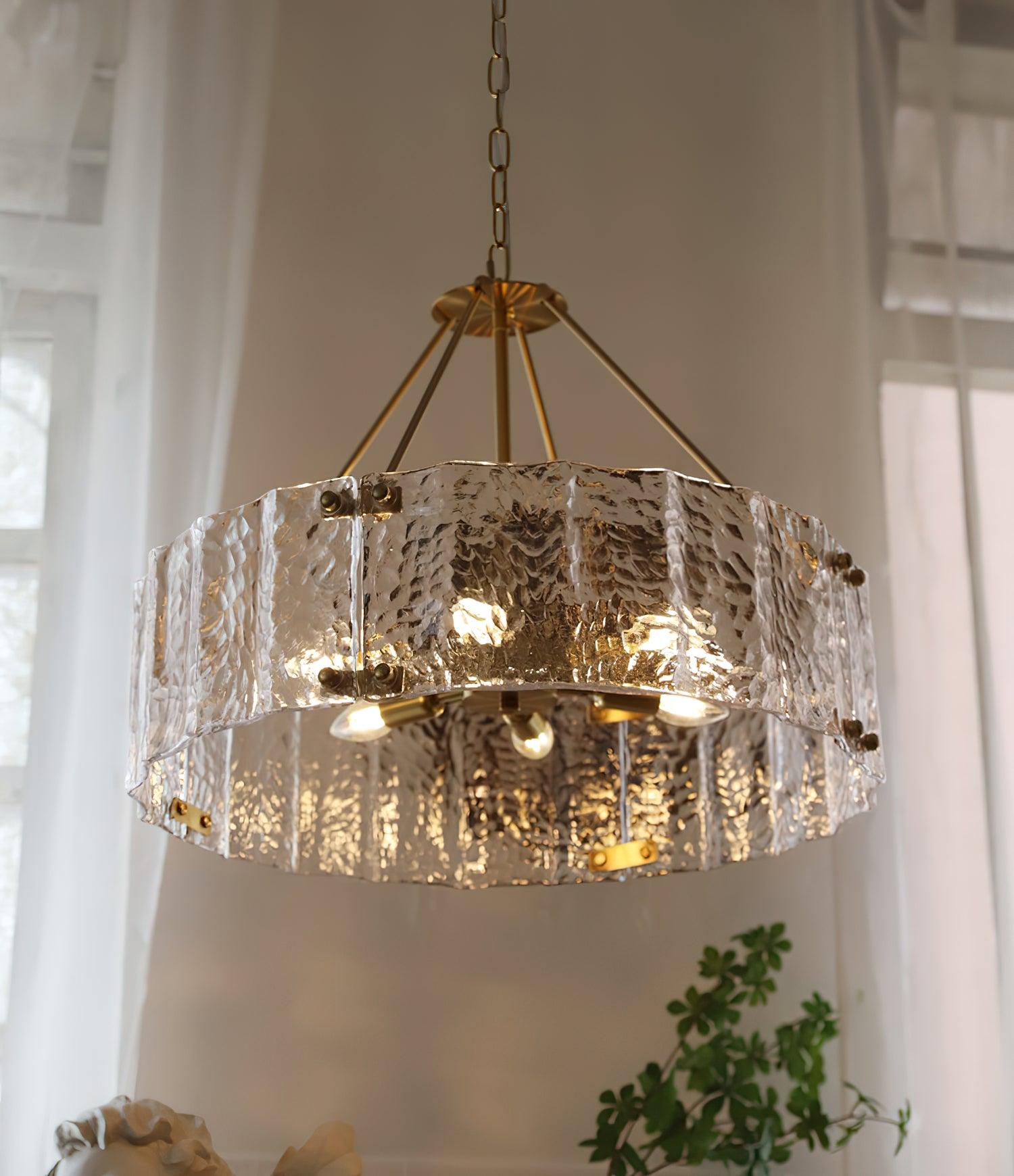 Lustra Chandelier Calvert Clear Textured Glass-Neutral Decor