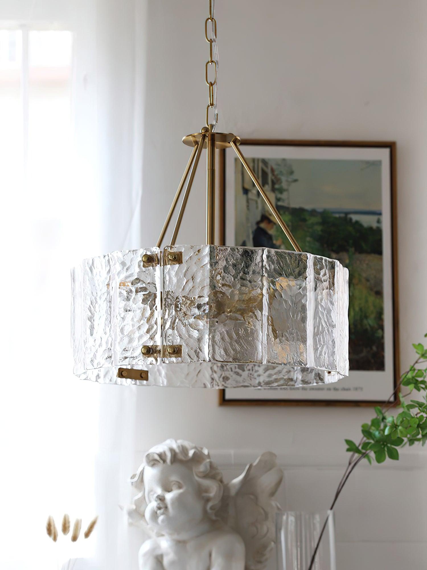 Lustra Chandelier Calvert Clear Textured Glass-Neutral Decor