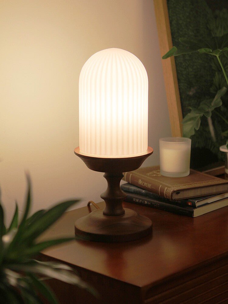 Calyra Ribbed Table Lamp-Neutral Decor