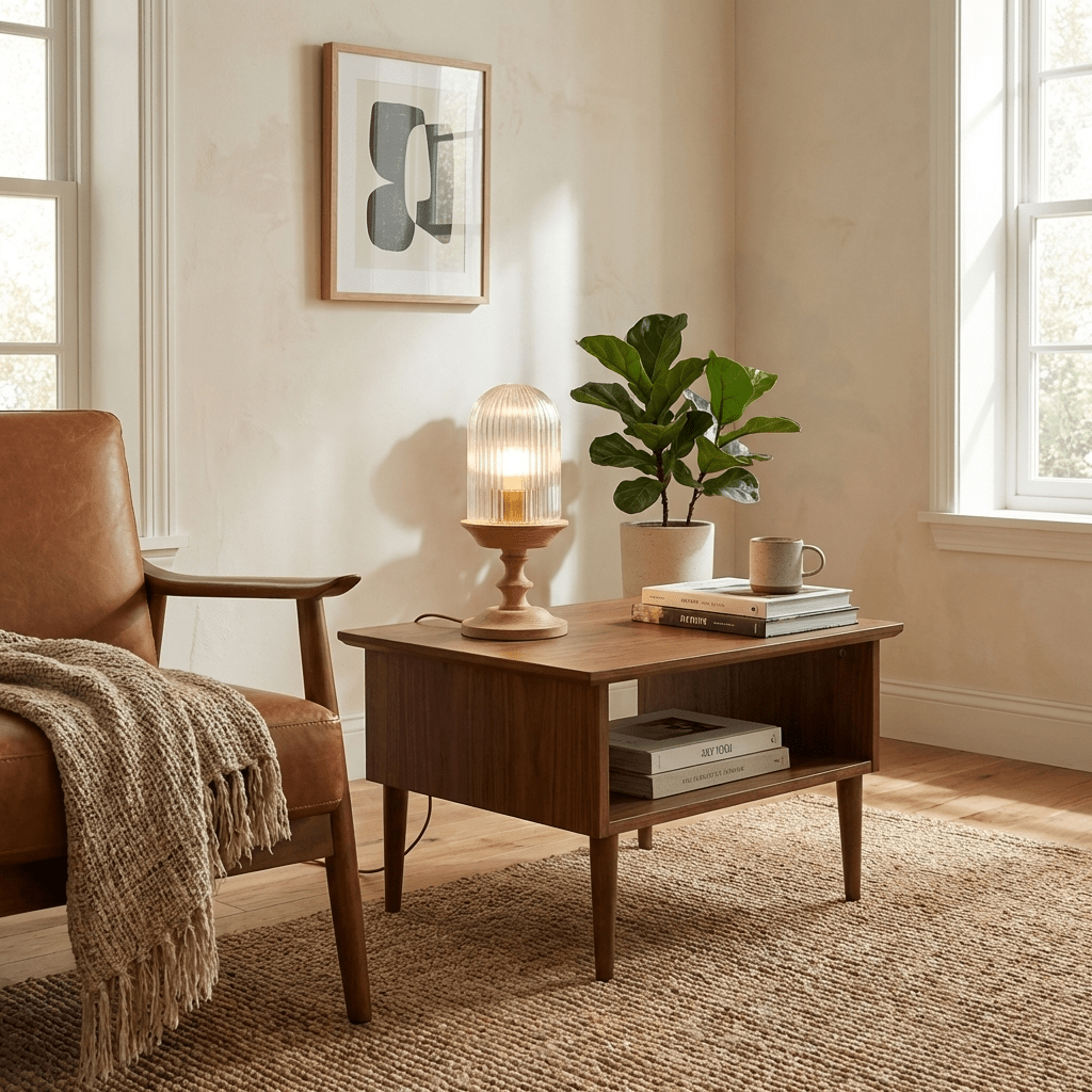 Calyra Ribbed Table Lamp-Neutral Decor