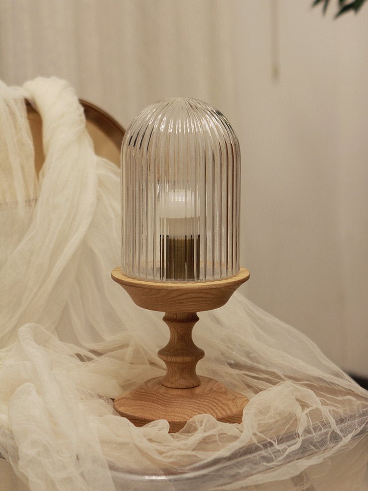 Calyra Ribbed Table Lamp-Neutral Decor