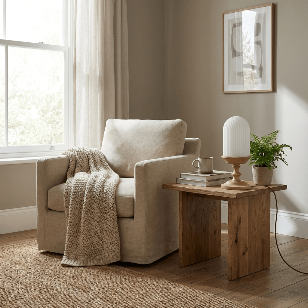 Calyra Ribbed Table Lamp-Neutral Decor