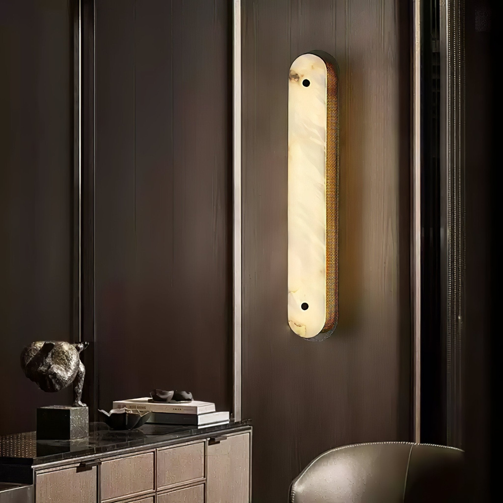 Erthee Linear Alabaster Wall Light-Neutral Decor