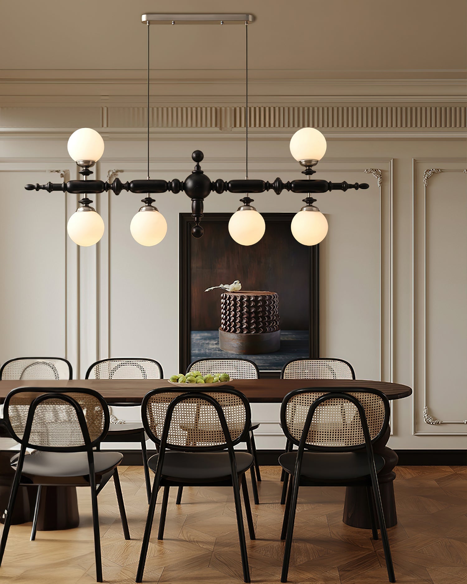 Isilira Classic Wood Glass Linear Pendant Light-Neutral Decor