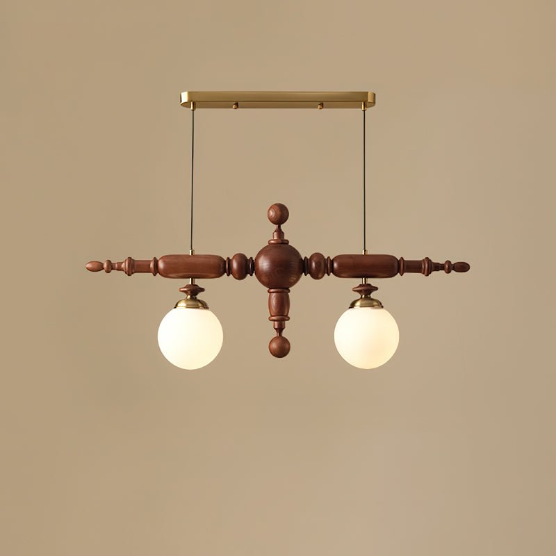 Isilira Classic Wood Glass Linear Pendant Light-Neutral Decor