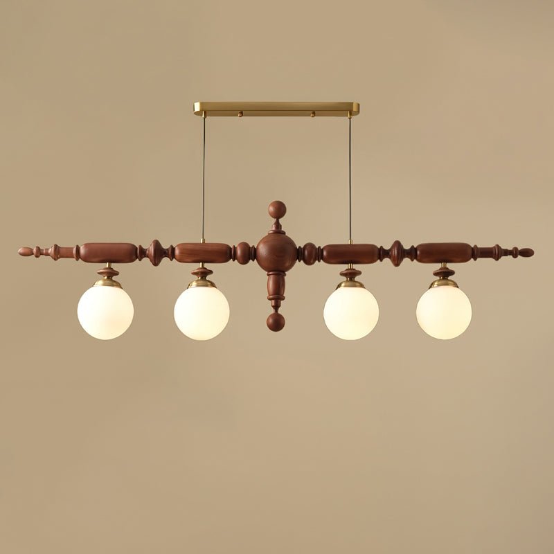 Isilira Classic Wood Glass Linear Pendant Light-Neutral Decor