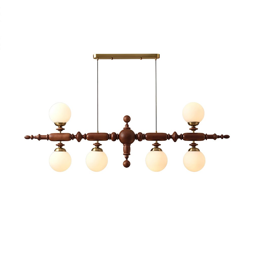 Isilira Classic Wood Glass Linear Pendant Light-Neutral Decor