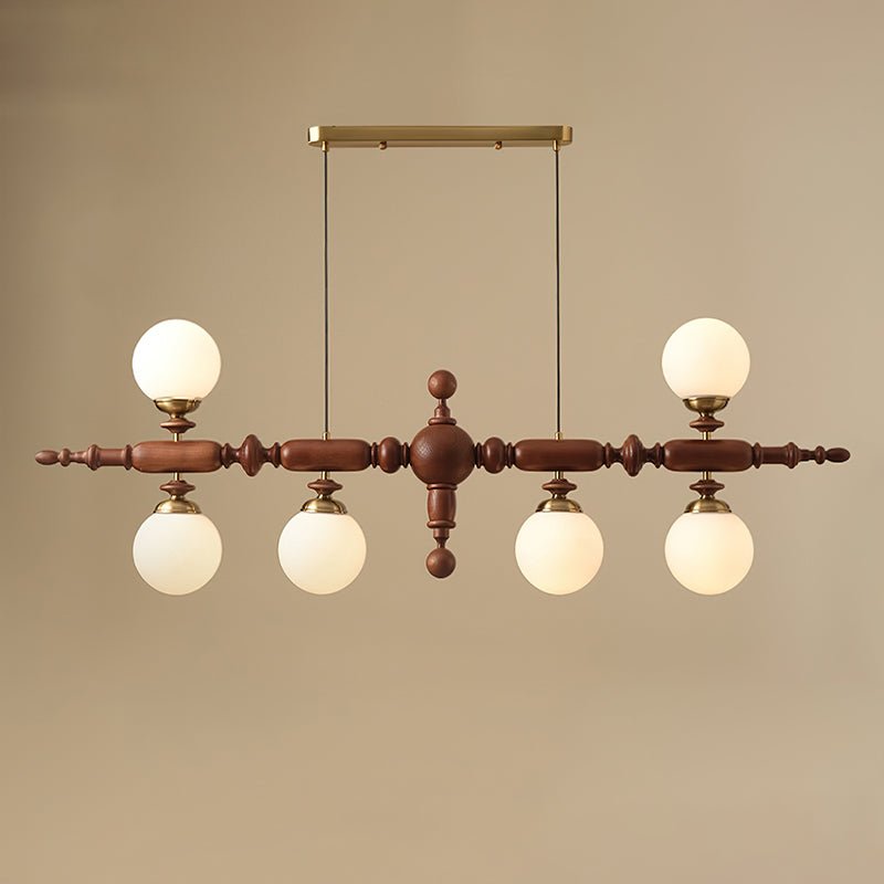 Isilira Classic Wood Glass Linear Pendant Light-Neutral Decor