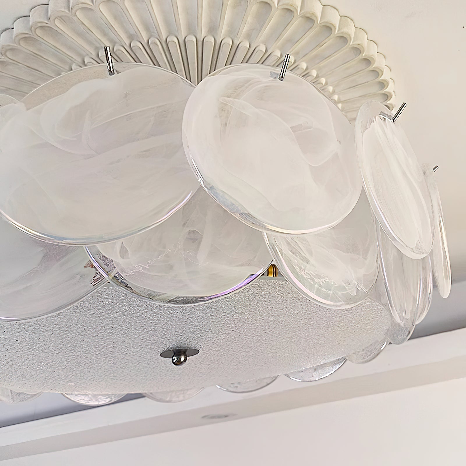 The Camden light fixture turned off, showing its design.