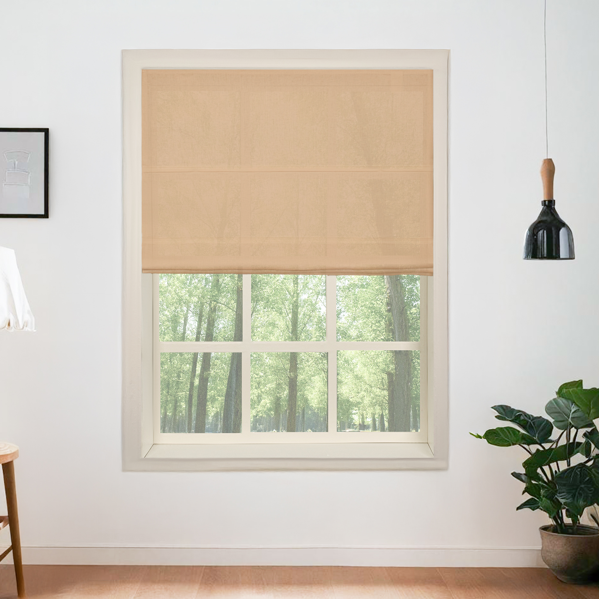Belgian Flax Linen Roman Shades & Blinds-Neutral Decor