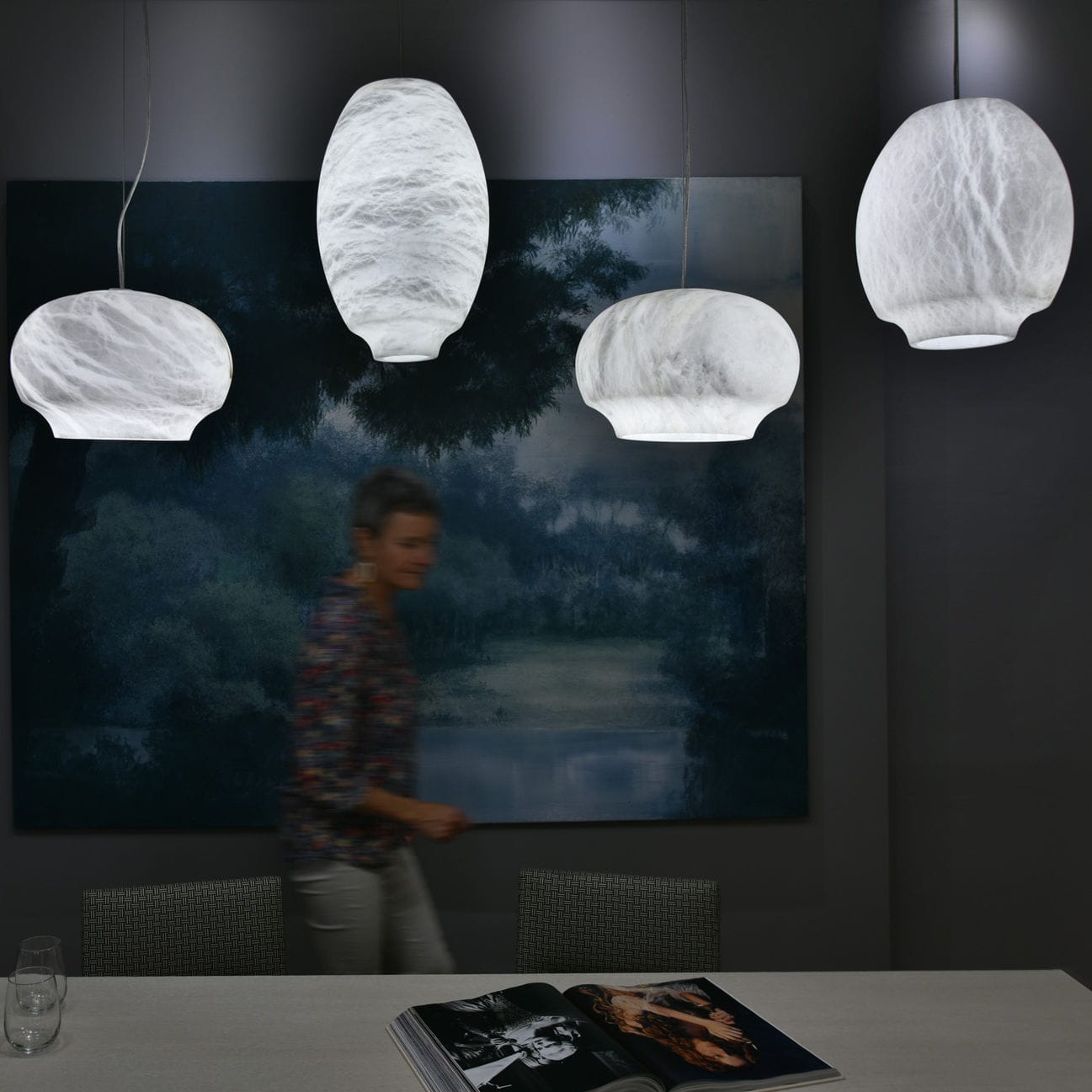 Thalia Minimalist Alabaster Pendant Light-Neutral Decor