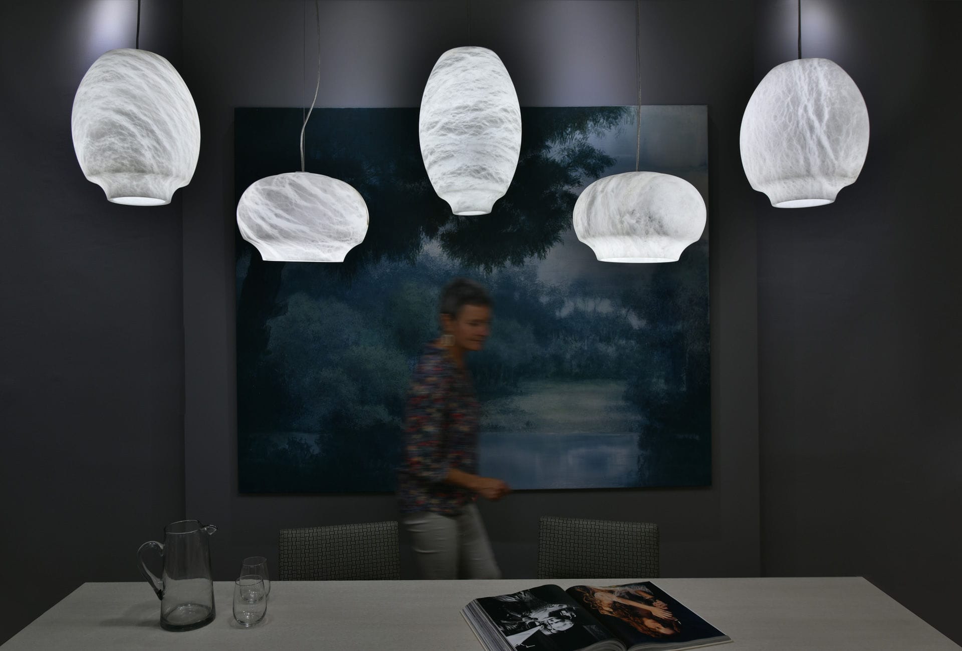 Thalia Minimalist Alabaster Pendant Light-Neutral Decor