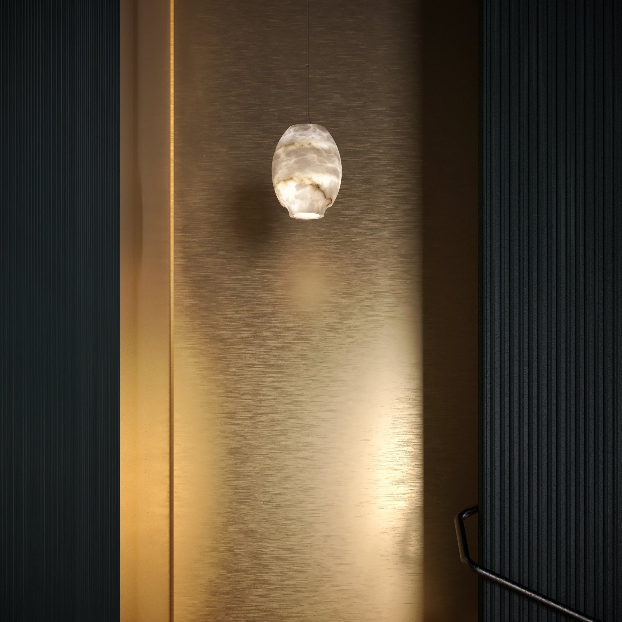 Thalia Minimalist Alabaster Pendant Light-Neutral Decor