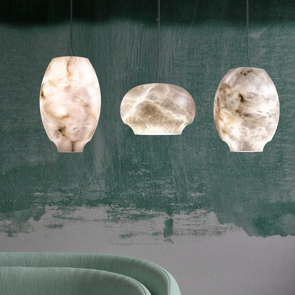 Thalia Minimalist Alabaster Pendant Light-Neutral Decor