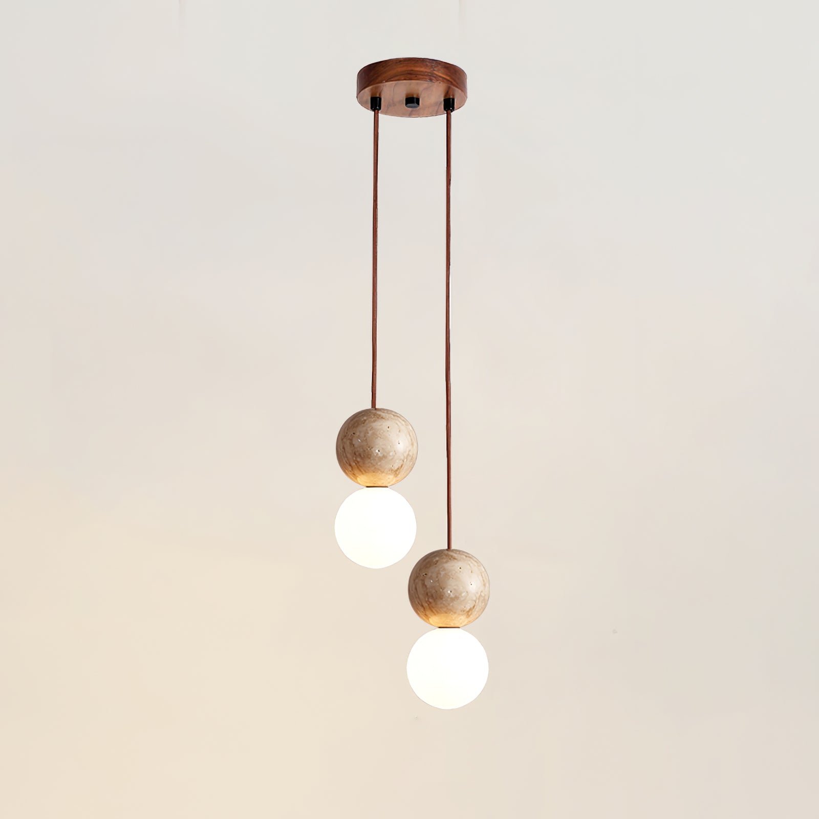 Luna Travertine Pendant Light-Neutral Decor