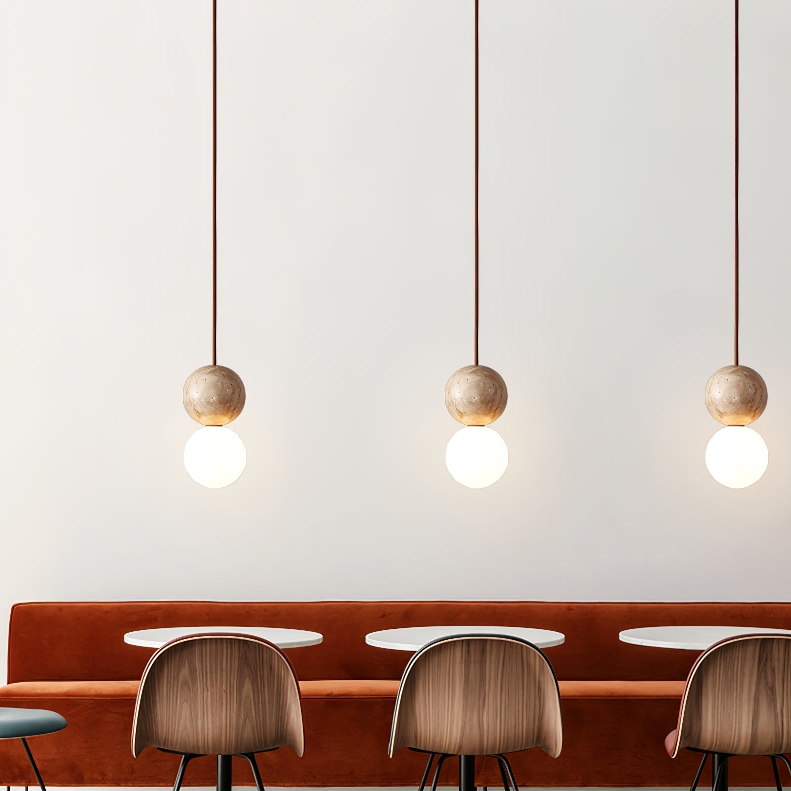 Luna Travertine Pendant Light-Neutral Decor