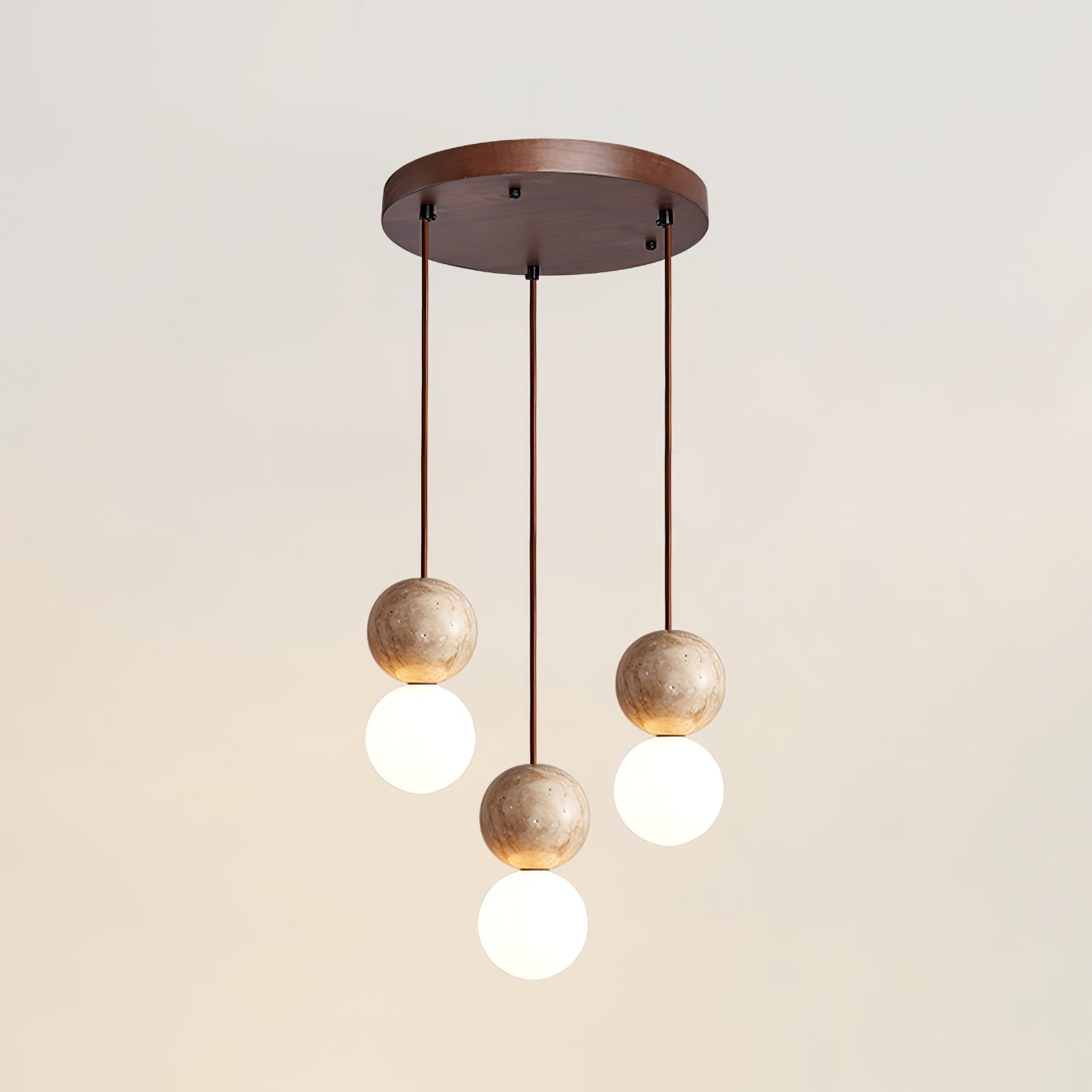Luna Travertine Pendant Light-Neutral Decor
