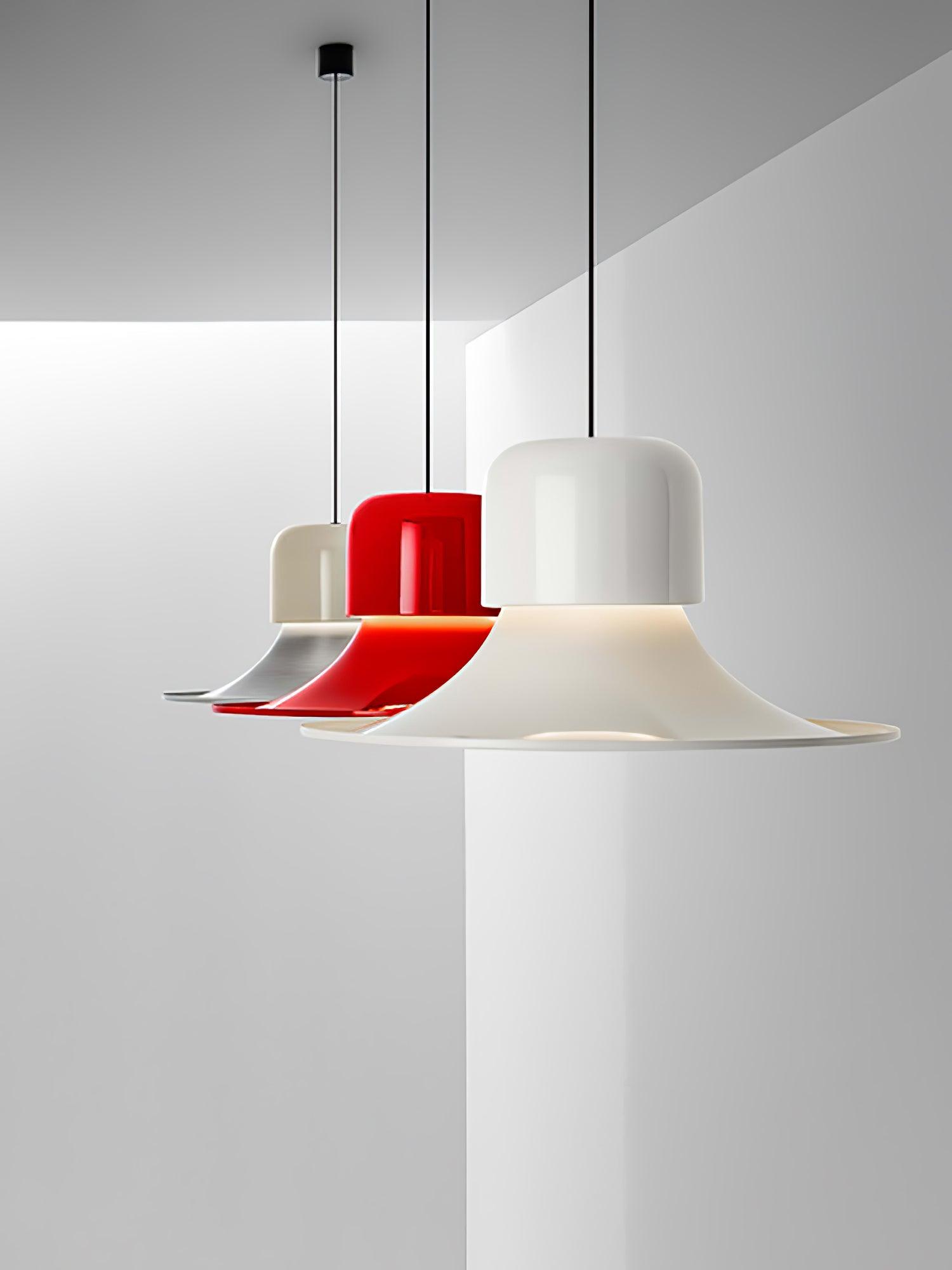 Lustra Pendant Light Aluminum Curved for Kitchen-Neutral Decor